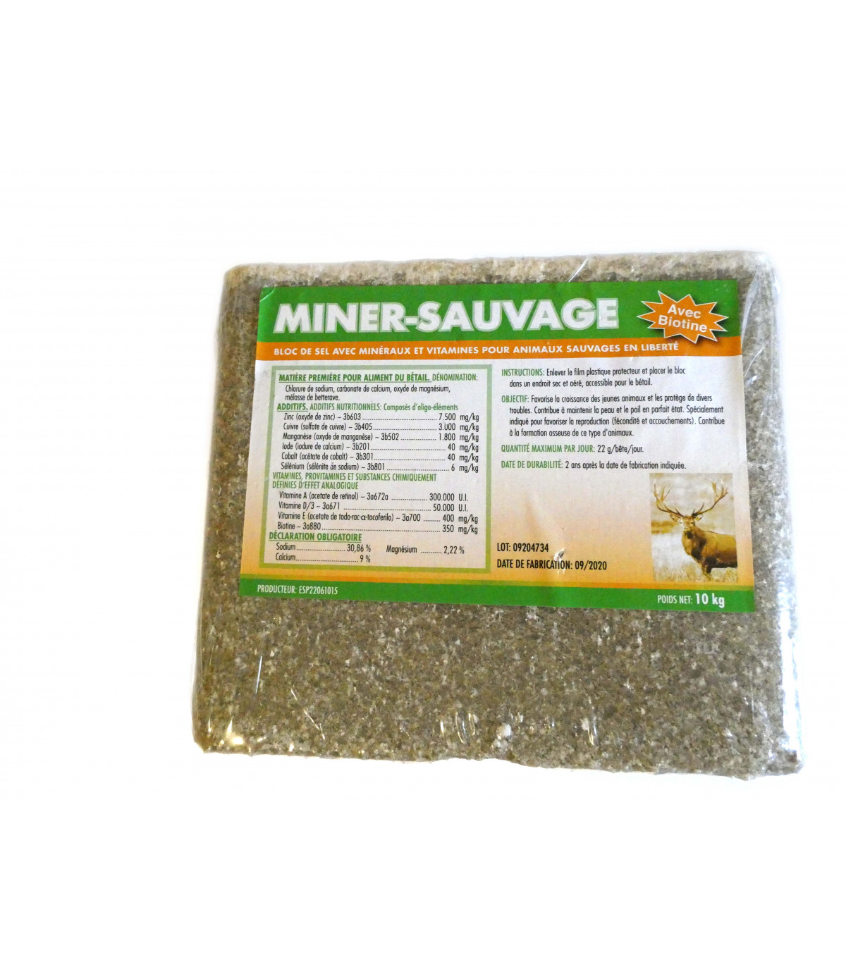 SEL ENTRETIEN MINER SAUVAGE - GROS GIBIERS - BLOC DE 10 KG - VITEX